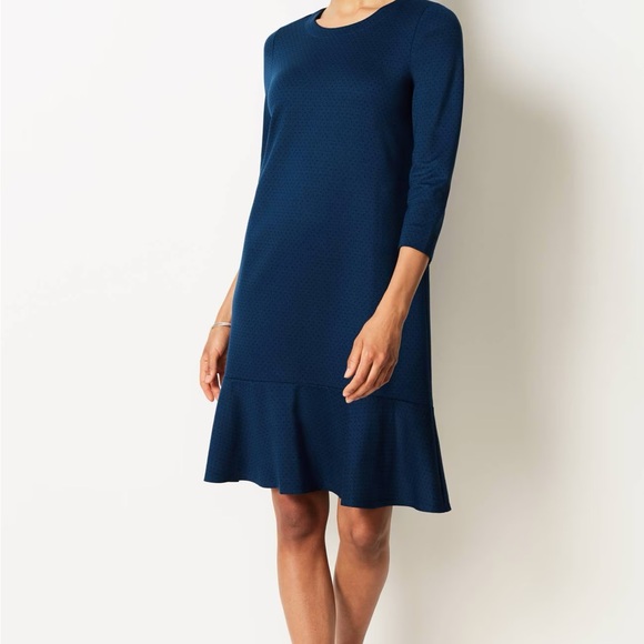 J. Jill Midnight Blue Long Sleeve Dress - Picture 1 of 3